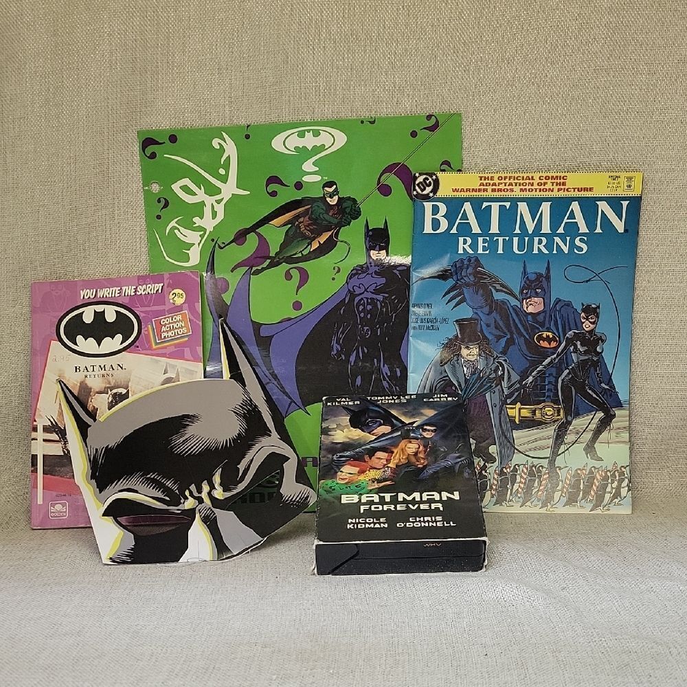 Batman Comic Book 1992, Batman Forever Vhs, Book, Folder, Paper Mask